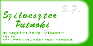 szilveszter putnoki business card